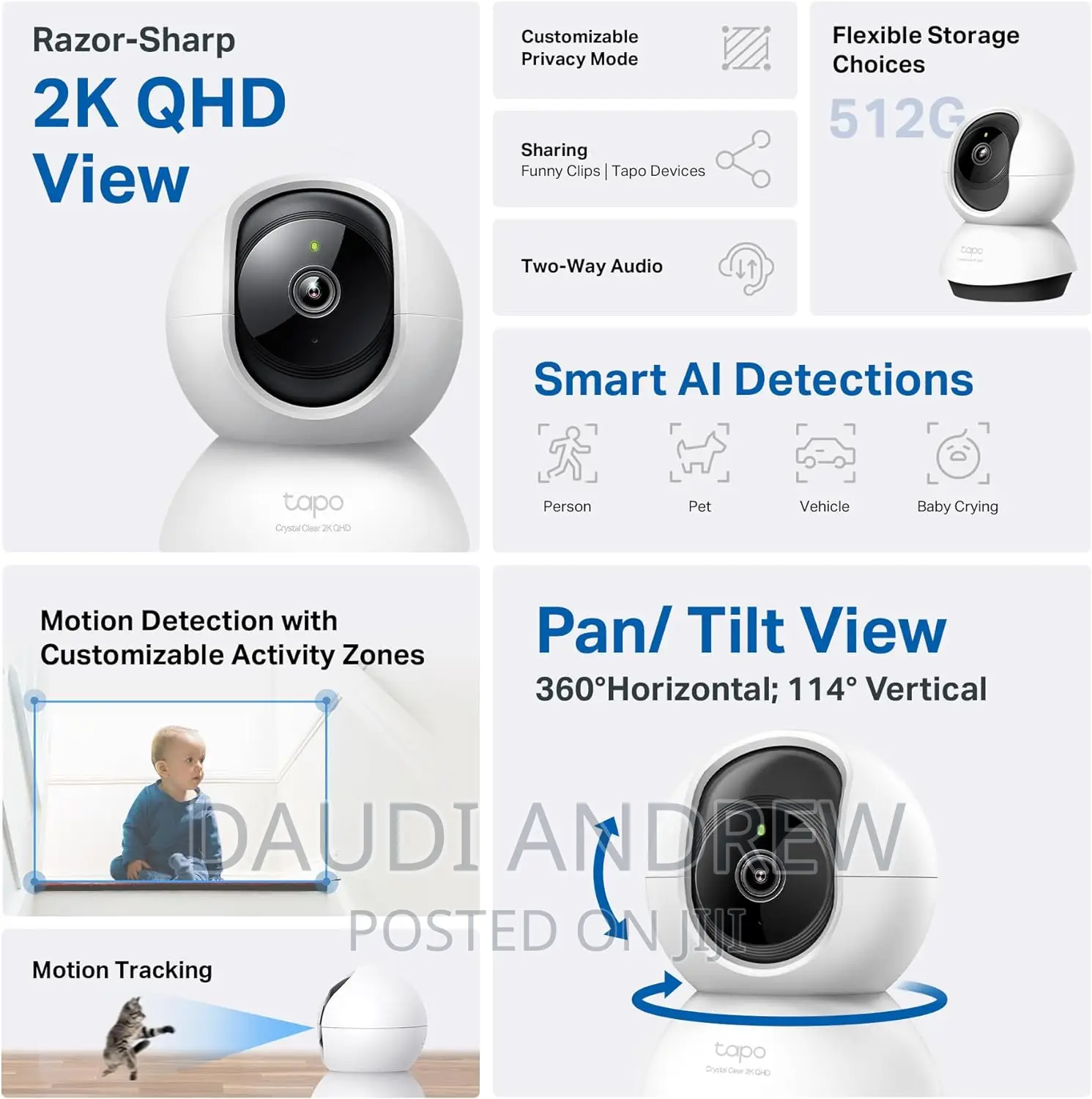 Tapo C220, QHD Indoor Pan/Tilt Security Wi-Fi Camera