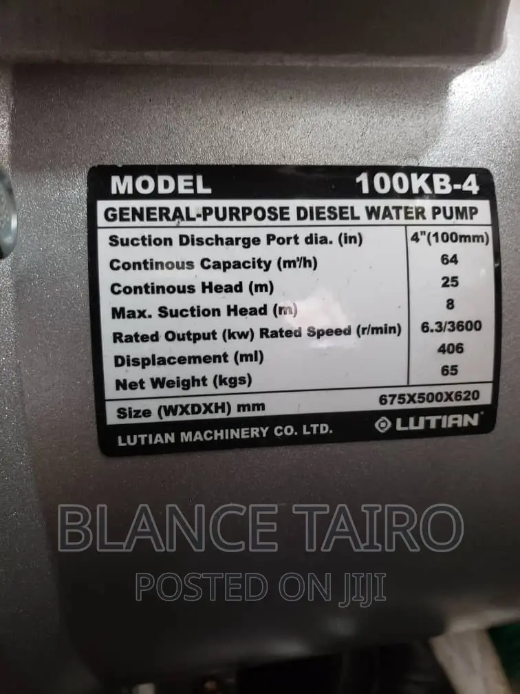 Lutian Diesel Water Pump 4" Inch