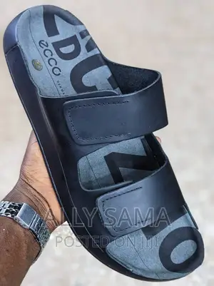 ECCO Smartsandle Black Material Leather