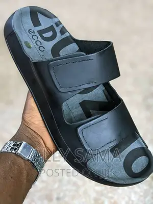 ECCO Smartsandle Black Material Leather