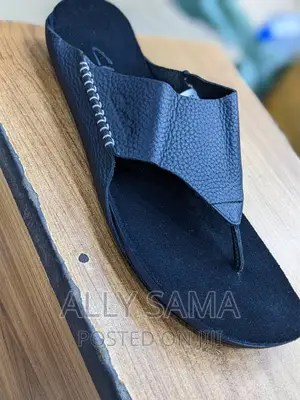 Mens Sandle Clarks Black Material Pure Leather