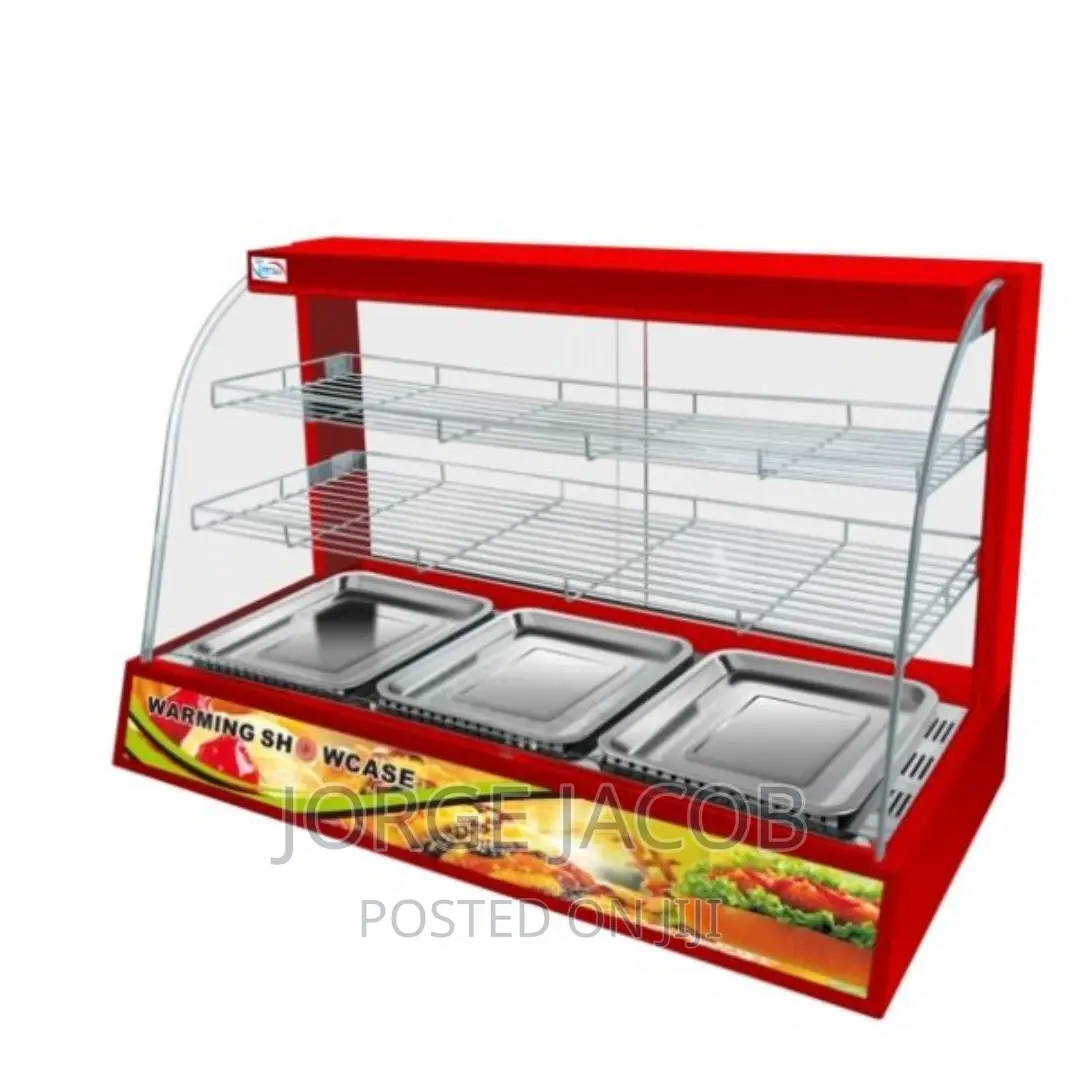 Commercial Red Food Warmer 3 Plates