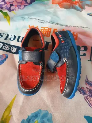 Clarks Navy Leather Boys Deck Boat Kids