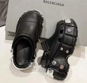 Open Shoes BALENCIAGA Black Material Rubber OG