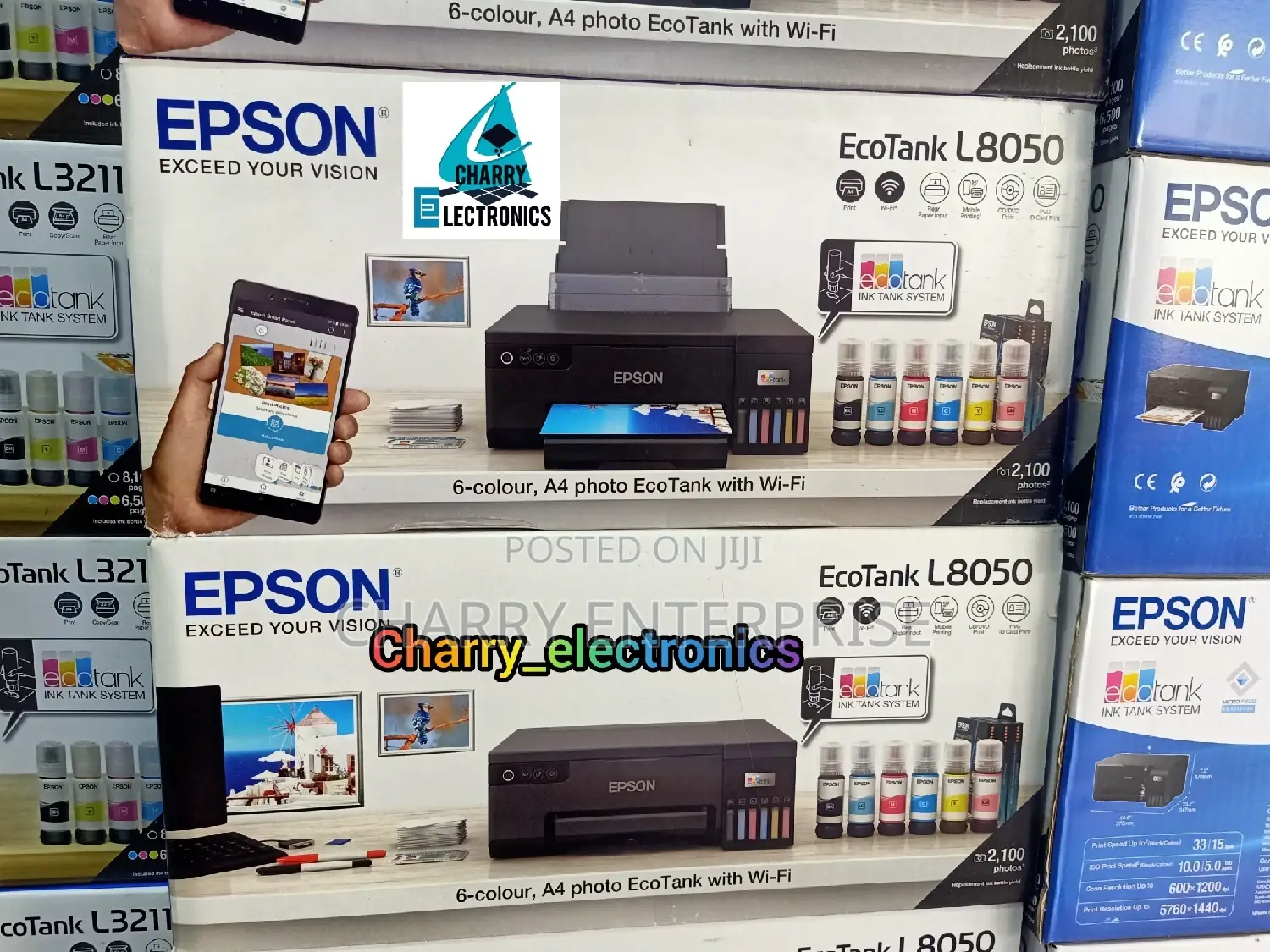 ORIGINAL EPSON 6-Colour,A4photo Ecotank L8050 Wi-Fi Printer