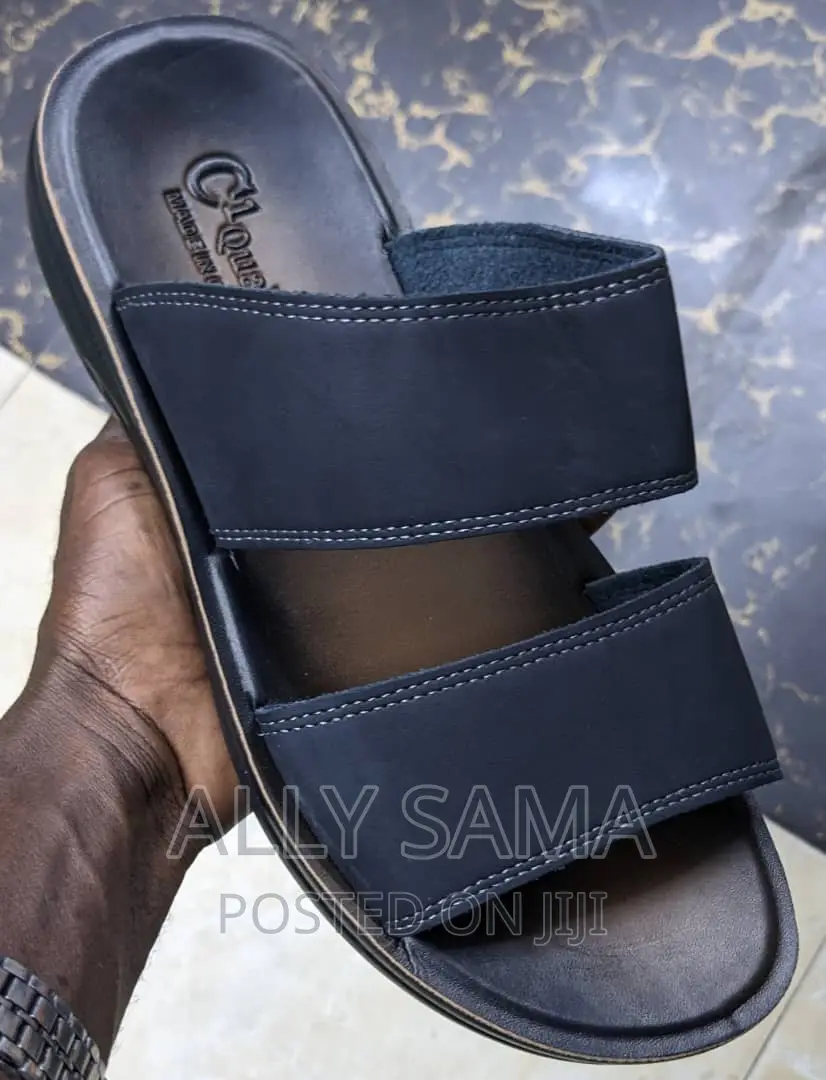 Mens Open Shoes Black Good Quality