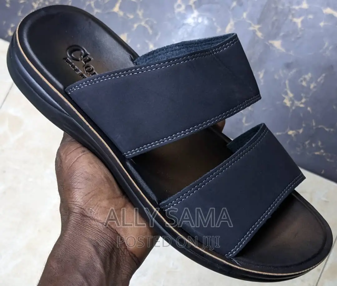 Mens Open Shoes Black Good Quality