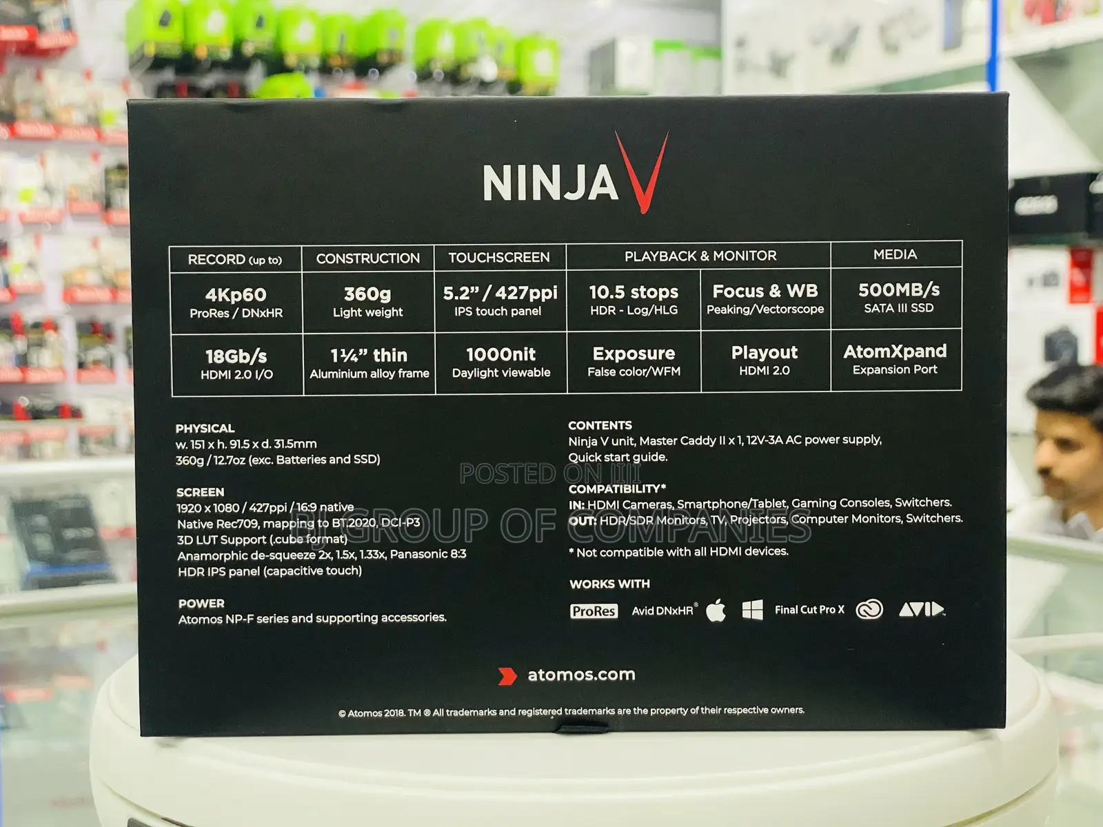 NINJA v Atomos Screen
