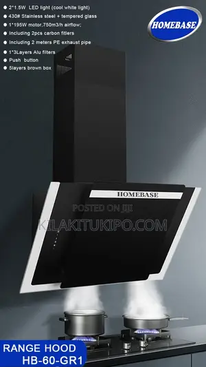 Home Base Range Hood 60*60cm Black