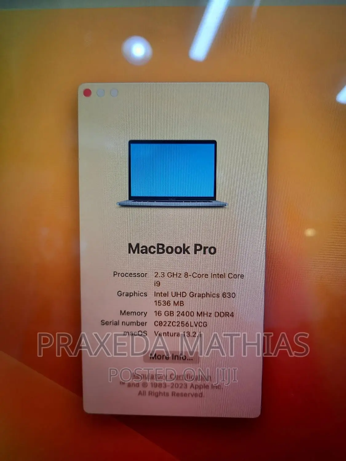 Laptop Apple MacBook Pro 2019 16GB Intel Core I9 SSD 512GB