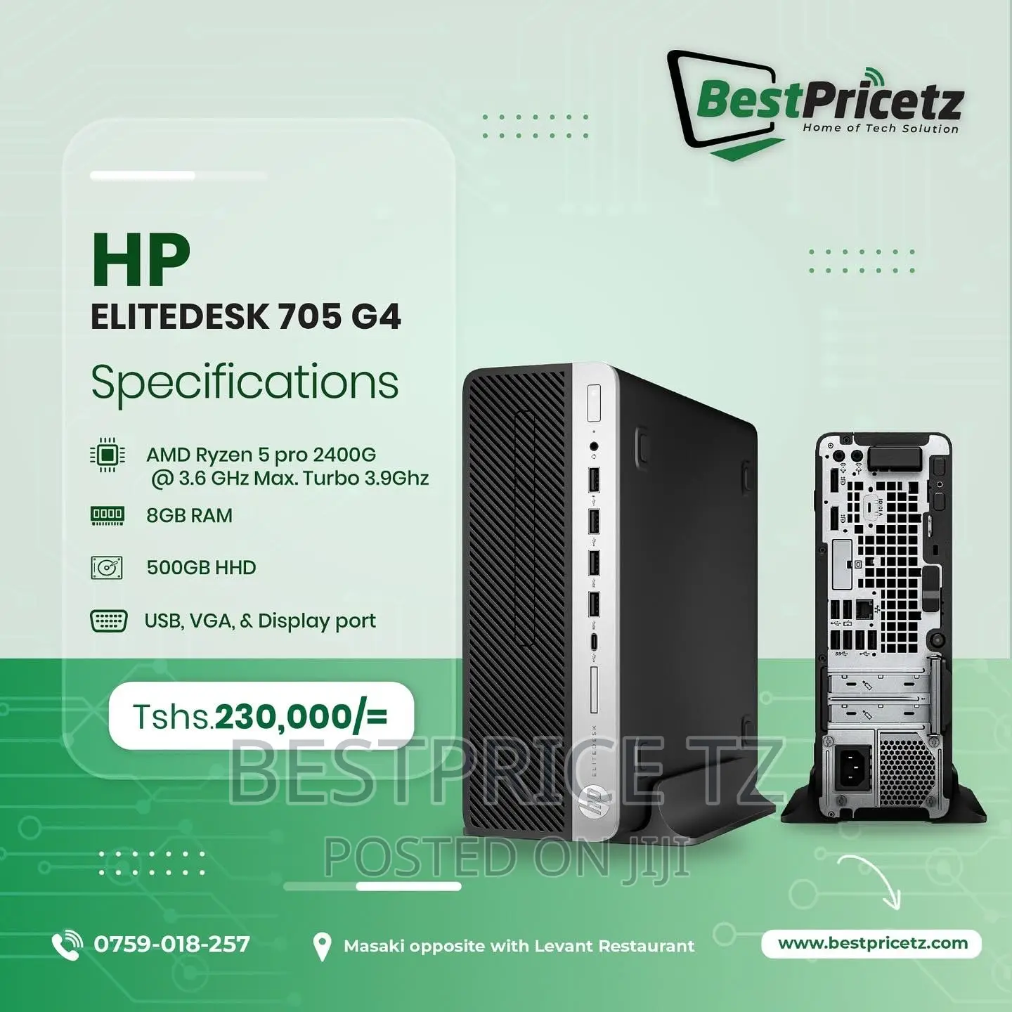 Desktop Computer HP EliteDesk 705 G3 8GB AMD Ryzen 7 HDD 500GB