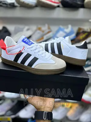 Mens Sneakers White SAMBA (Brand Adidas) Msterial Leather