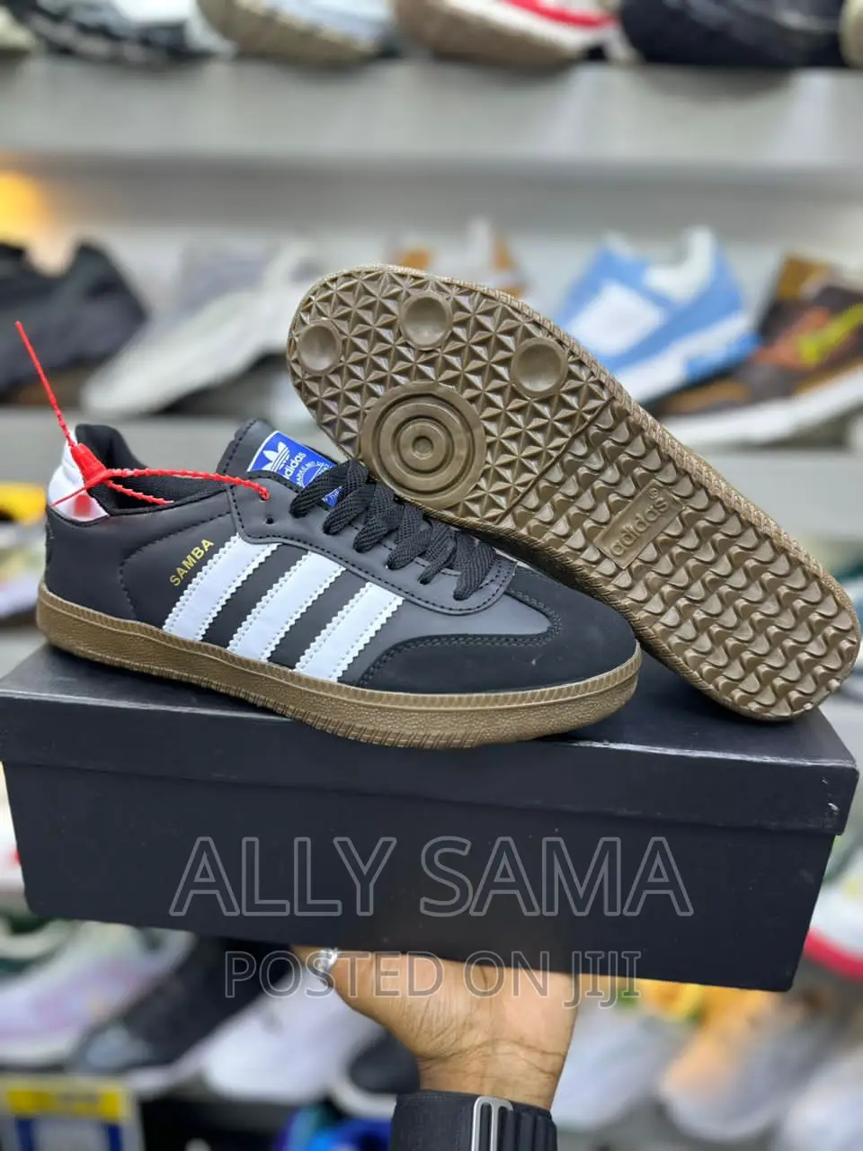 Mens Sneakers Black SAMBA (Brand Adidas) Material Leather