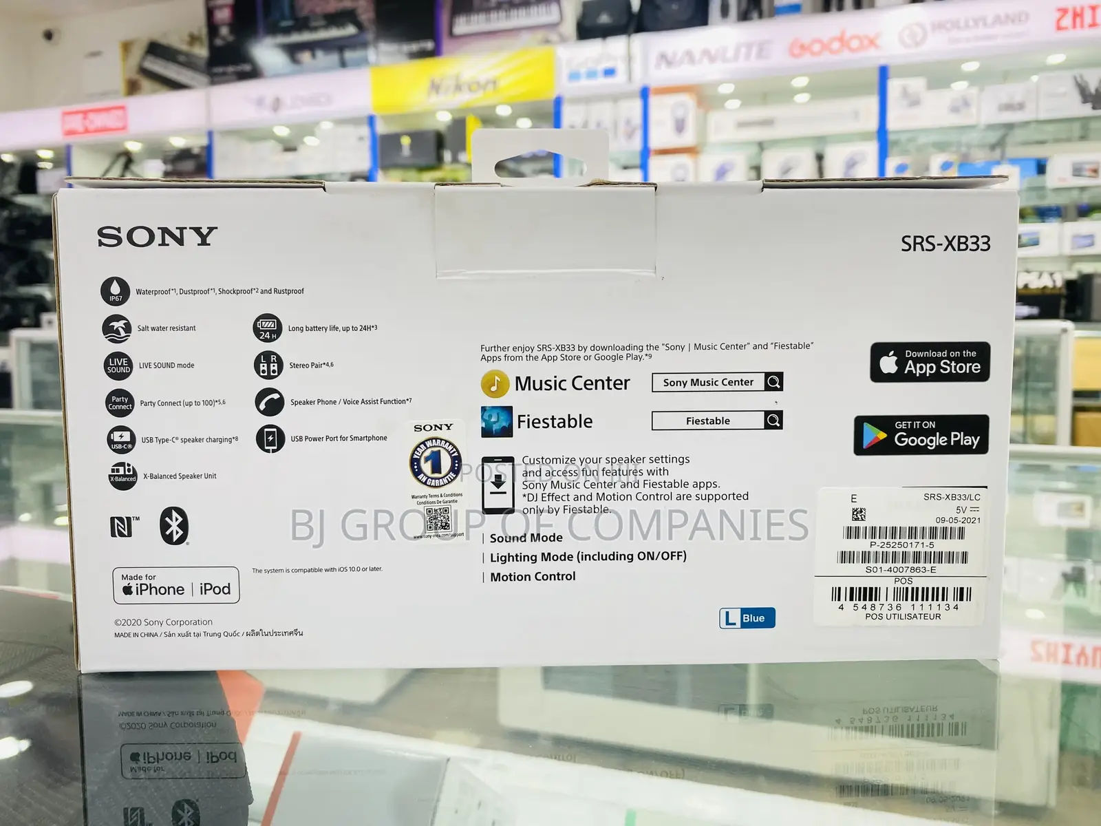 Sony SRS-XB33 Portable Bluetooth Speaker