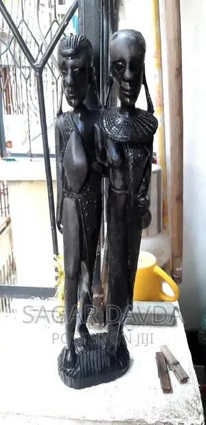 Wooden Carved Maasai Statues - 5 PCS