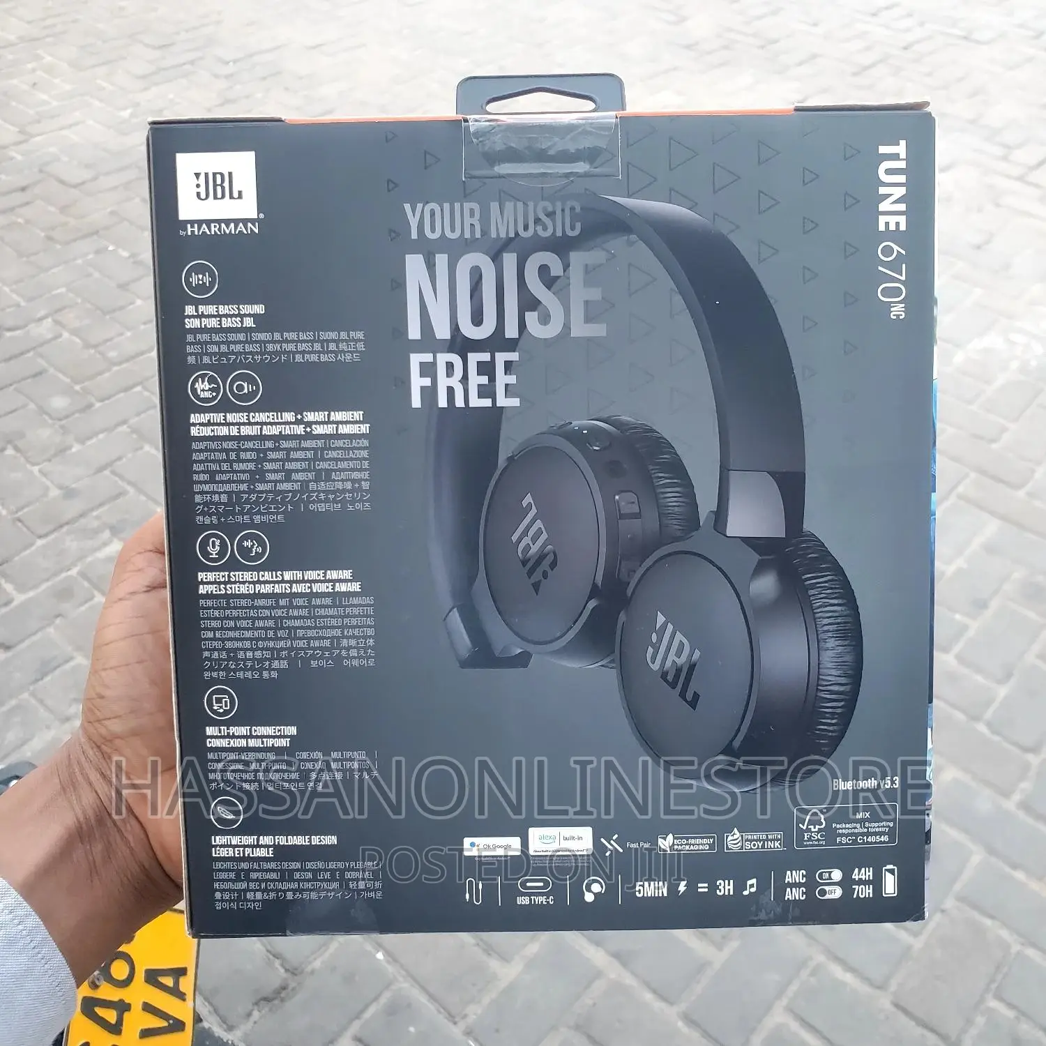 JBL Tune 670NC Noise Cancelling Wireless on-Ear Headphones