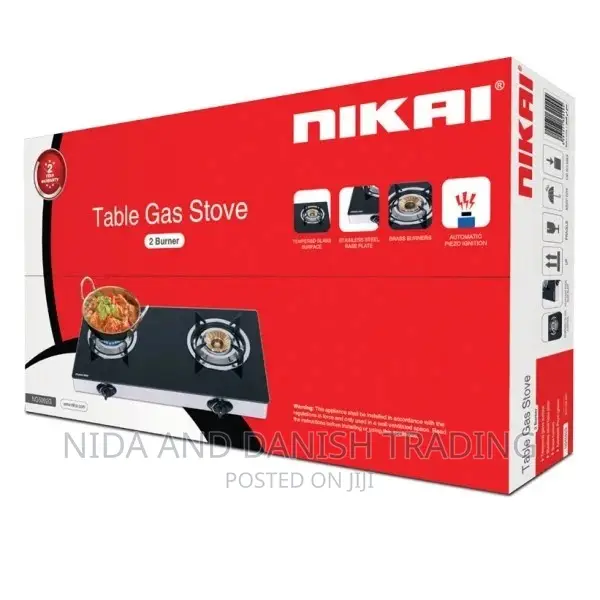 Nikai Gas Cooker Glass Top 2 Burner NG5092G in Ilala Kitchen