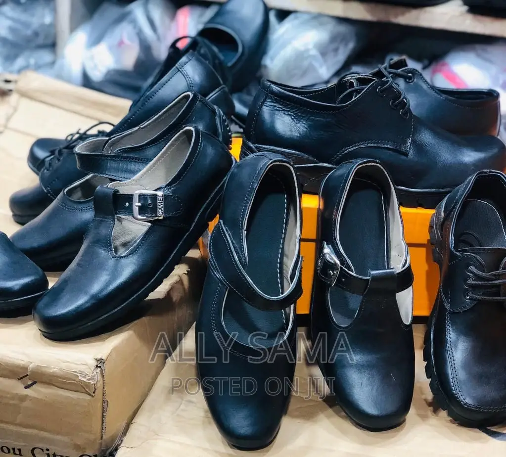 Girls School Shoes Black Full Original