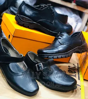 Girls School Shoes Black Full Original