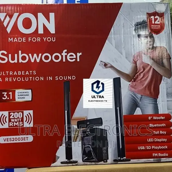 VON Subwoofer Yenye Mini Speaker 1 Na Tower Speakers 2 in Ilala Audio