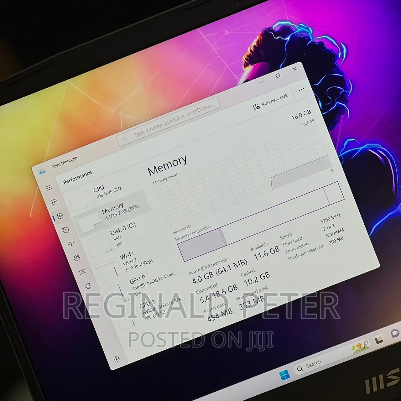 New Laptop MSI Pulse GL66 16GB Intel Core I7 SSD 1T
