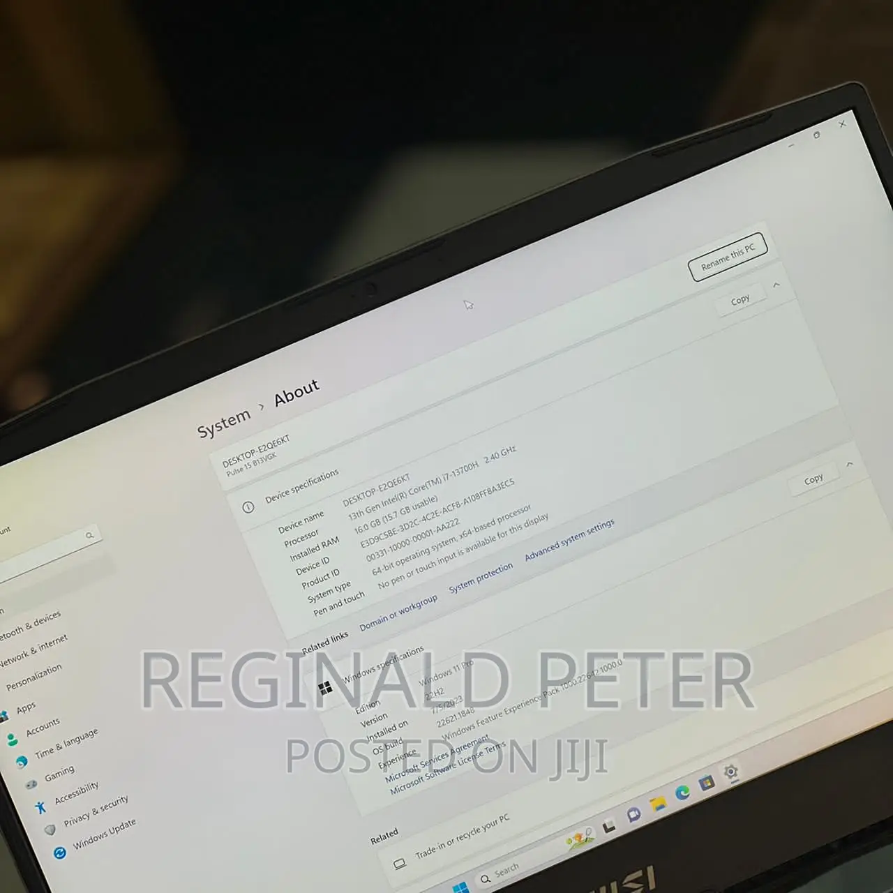 New Laptop MSI Pulse GL66 16GB Intel Core I7 SSD 1T