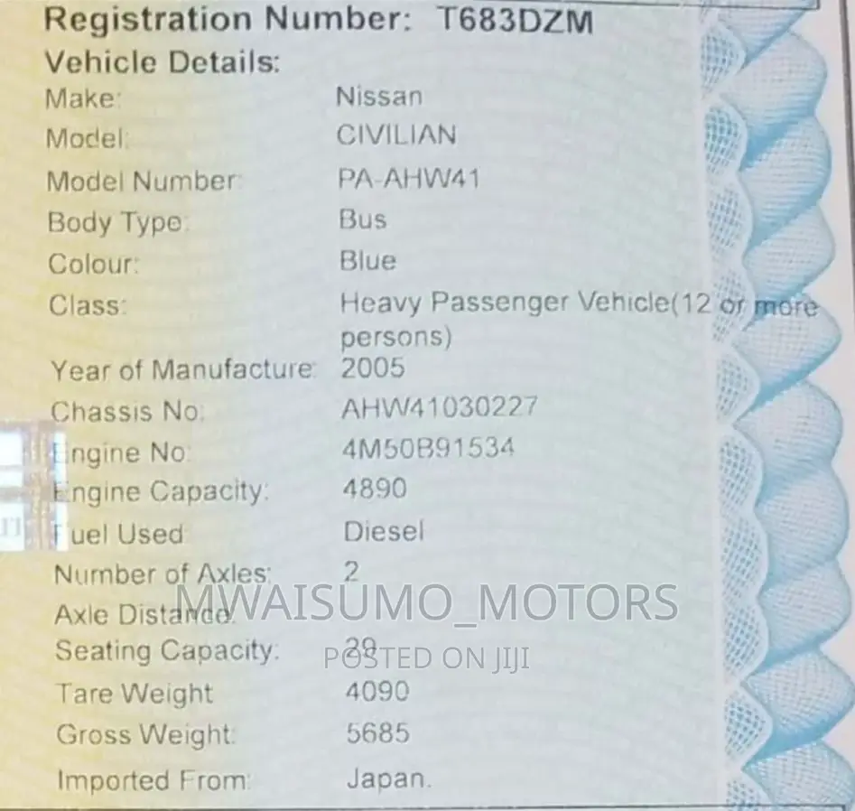 Nissan Civilian 2005 Grey