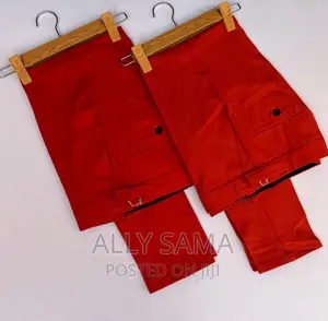 Mens Trousers Red Material Cotton Original