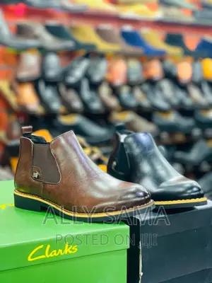 Boys Travolta Black Brown Material Leather