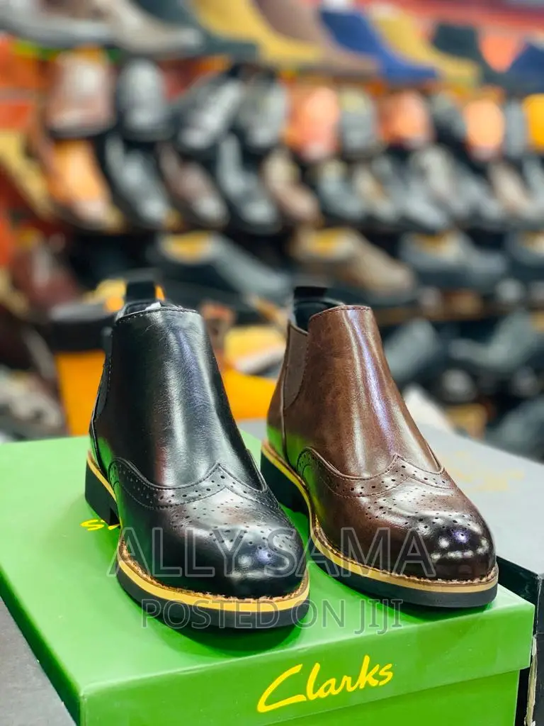 Boys Travolta Black Brown Material Leather