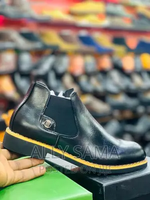 Boys Travolta Black Brown Material Leather