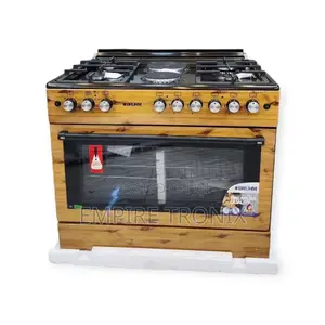 BRUHM Free Standing Gas Cooker BGC-9642TN Wooden Finish