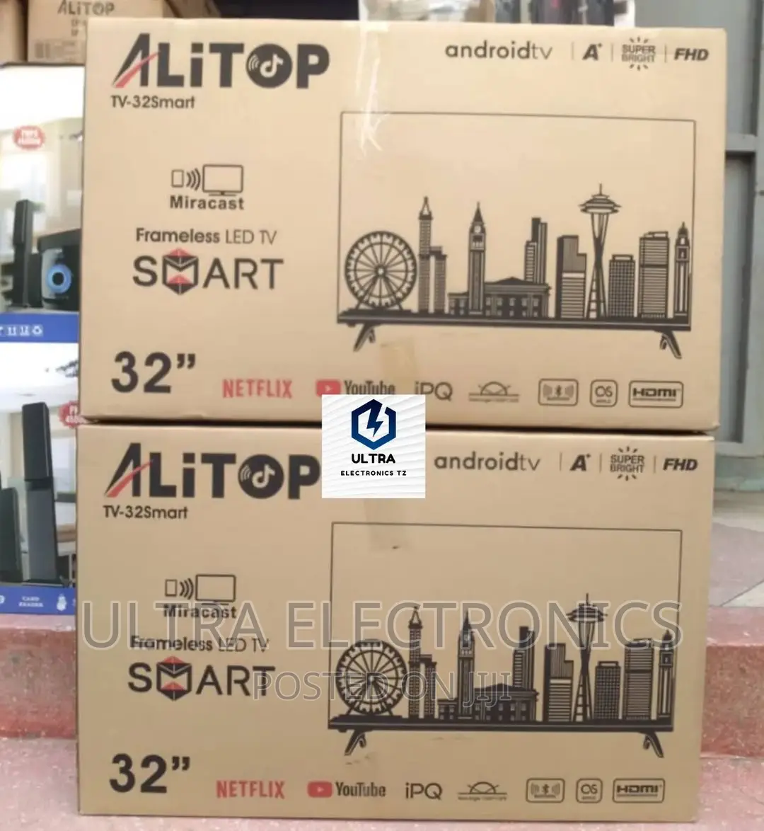 Alitop Smart Android Frameless TV With Mira Cast. Inchi 32