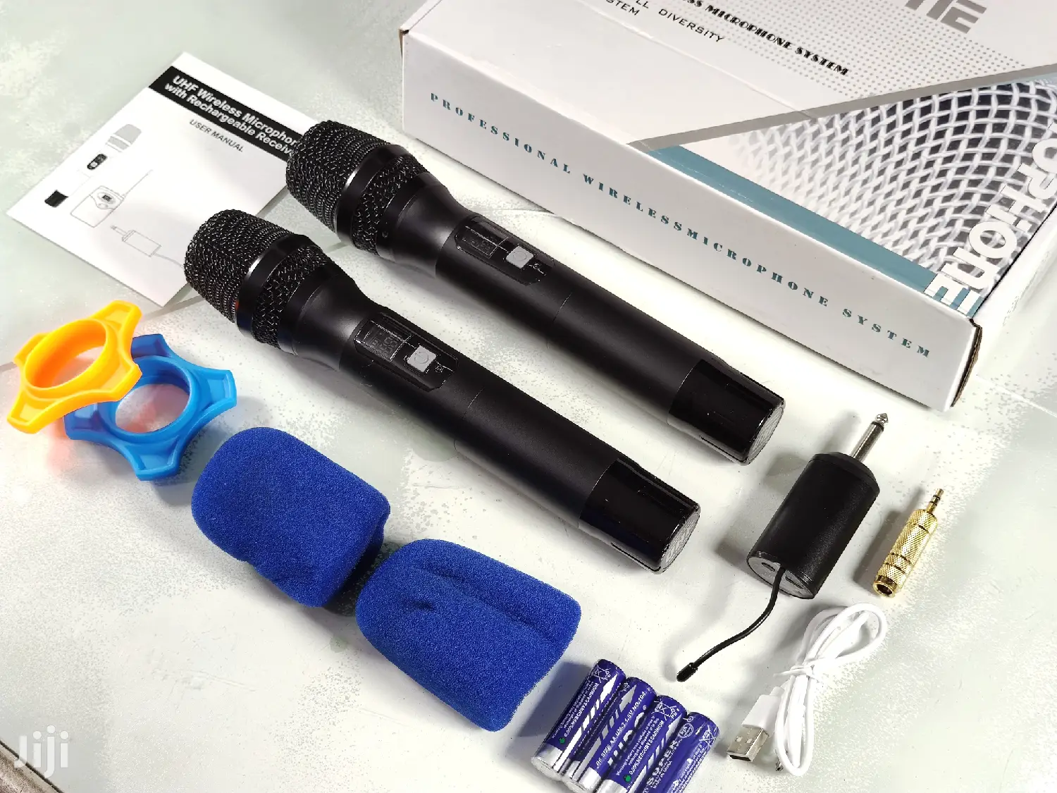 Professional Dual Handheld Wireless UHF Microphone System