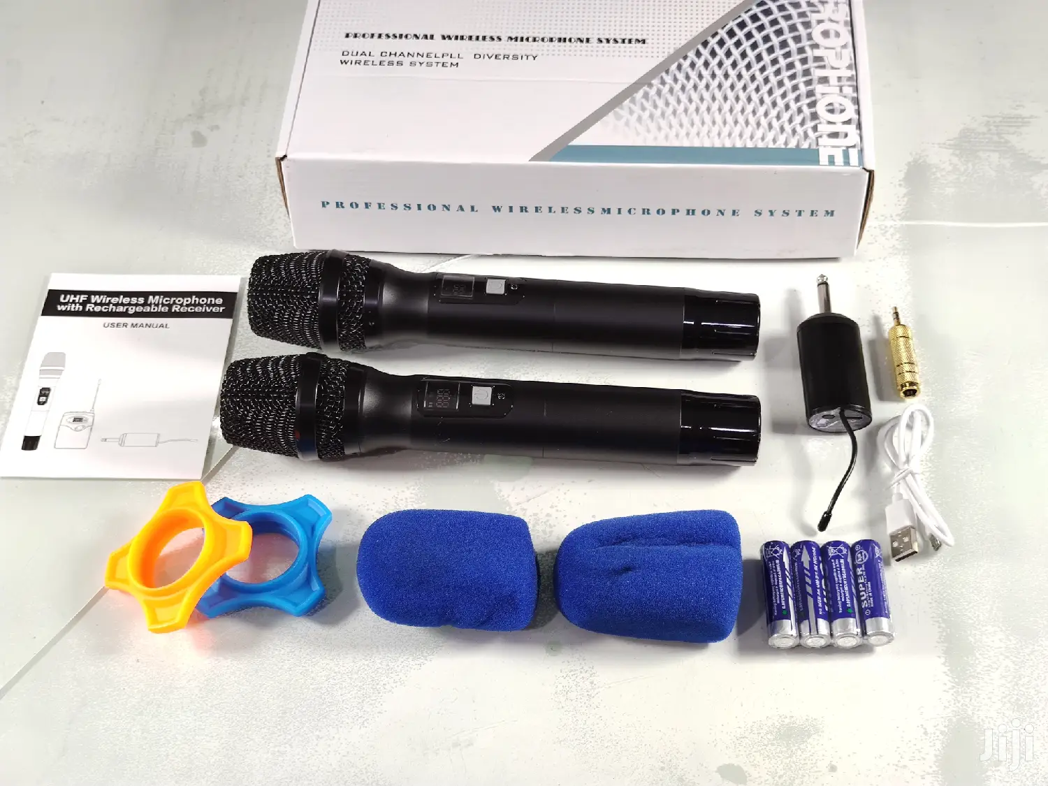 Professional Dual Handheld Wireless UHF Microphone System