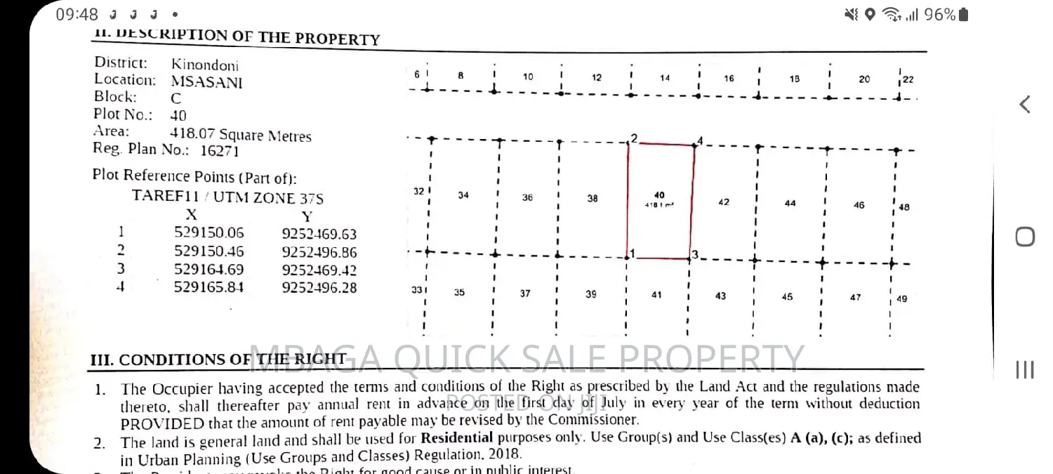 Plot for Sale at Msasani Near Beach