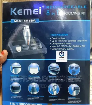 KEMEI PROFESSIONAL Wireless Hair Clipper and Shaver. 8 in 1