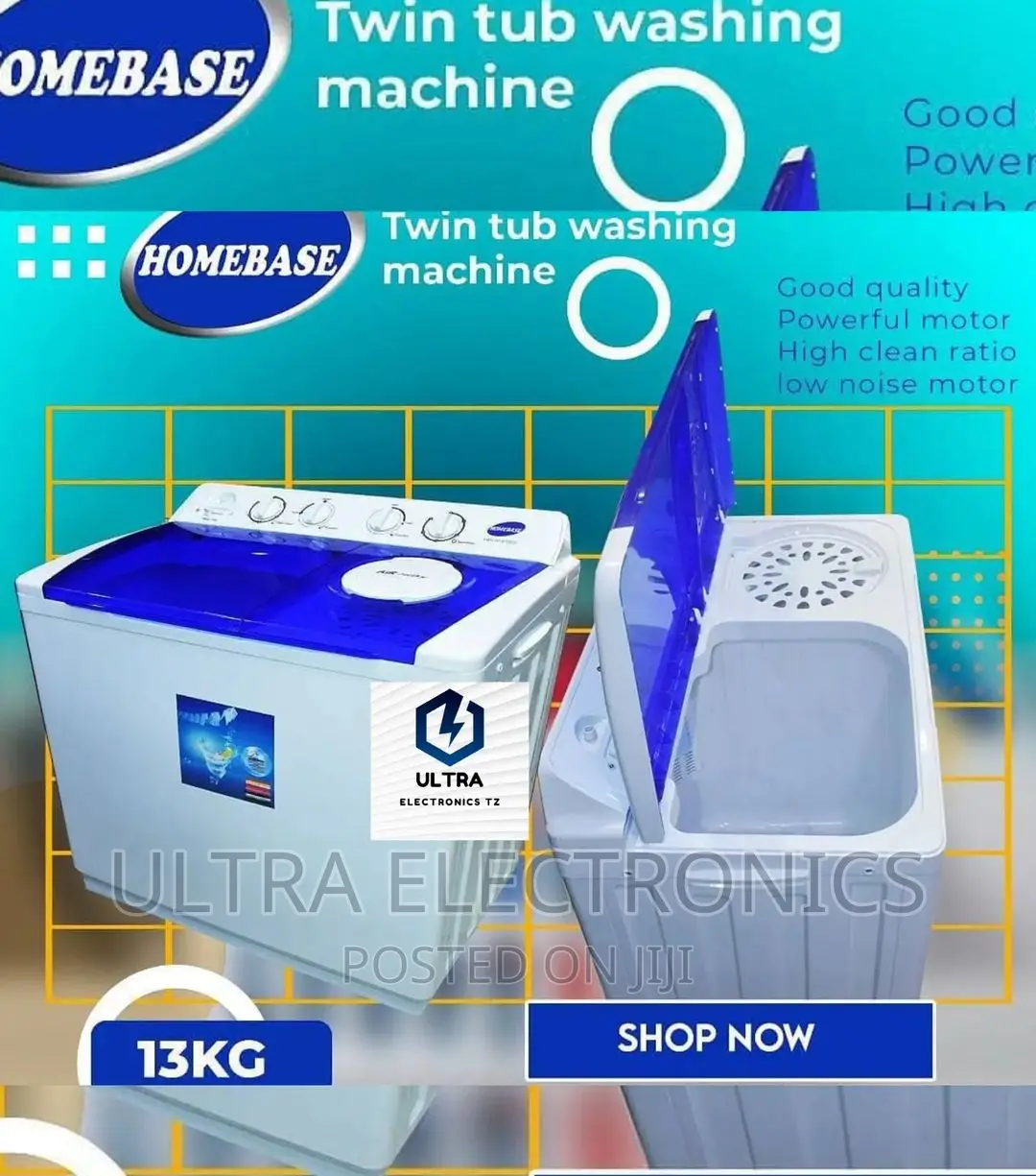 HOMEBASE Twin Tub Washing Machine Yenye 13 Kg