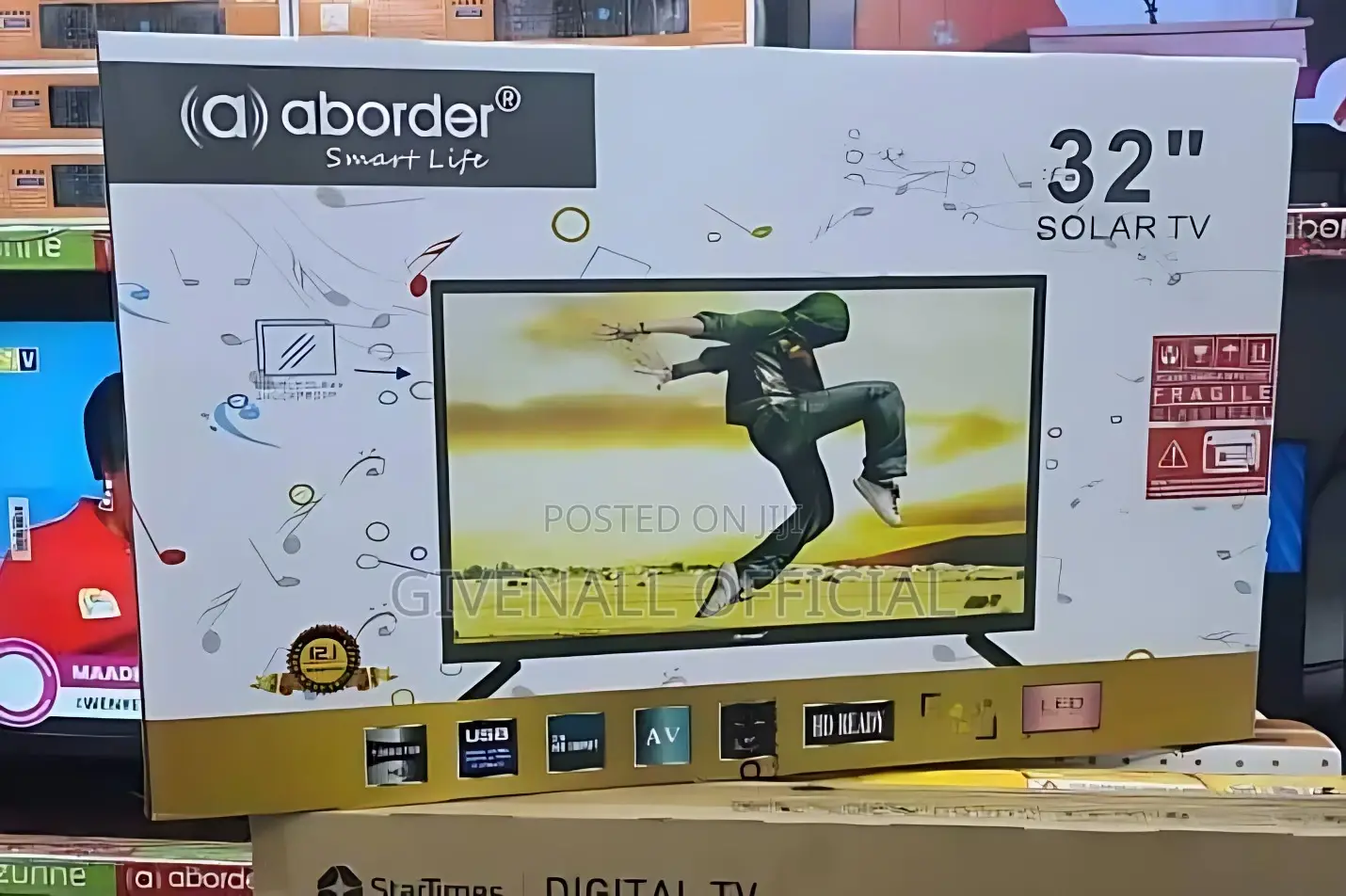 Ofa Ofa = Aborder TV Nchi 32 LED Vioo Viwili Imara HD Kali