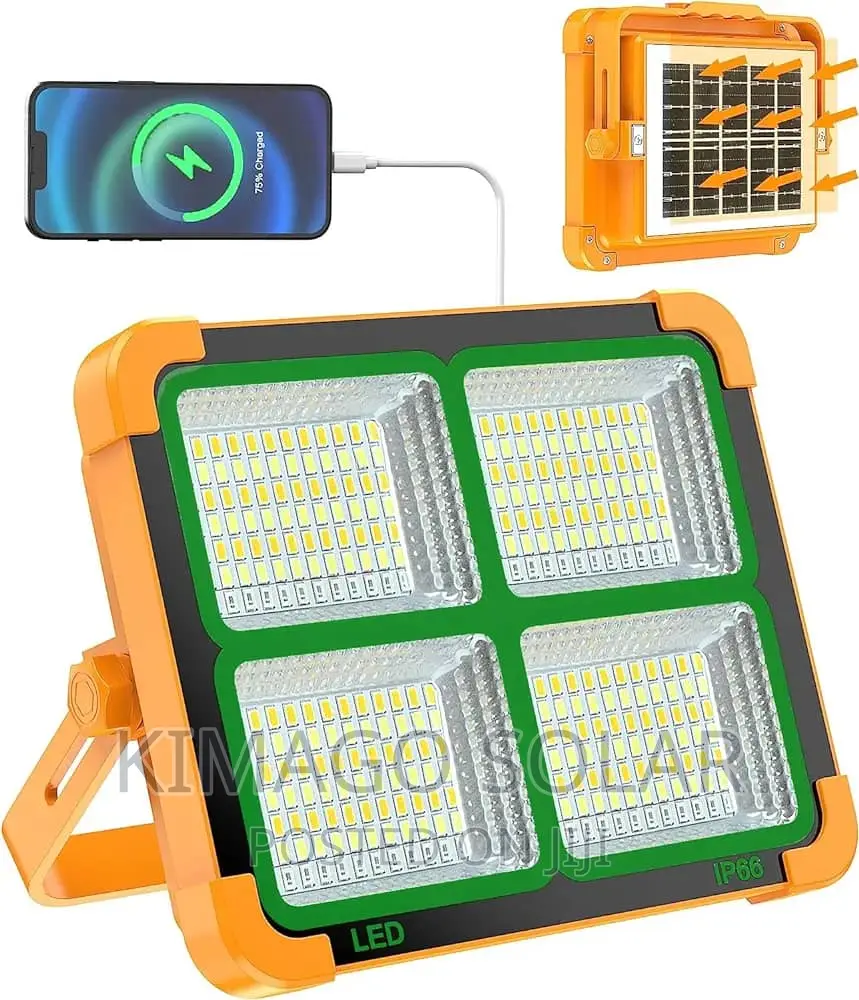 Taa Ya Solar 100w Inabebeka Inatumia Solar Na Pia Umeme