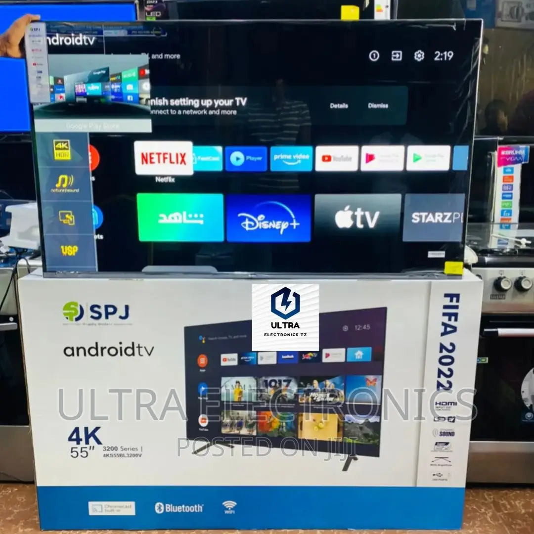 SPJ Smart Android Frameless TV Yenye Inchi 55