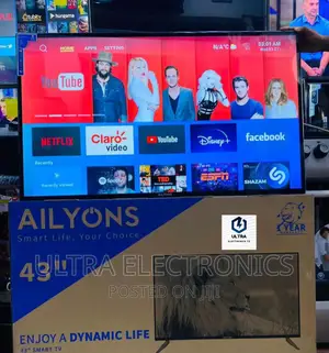 AILYONS Smart Full HD Frameless TV Yenye Inchi 43 💯🔥
