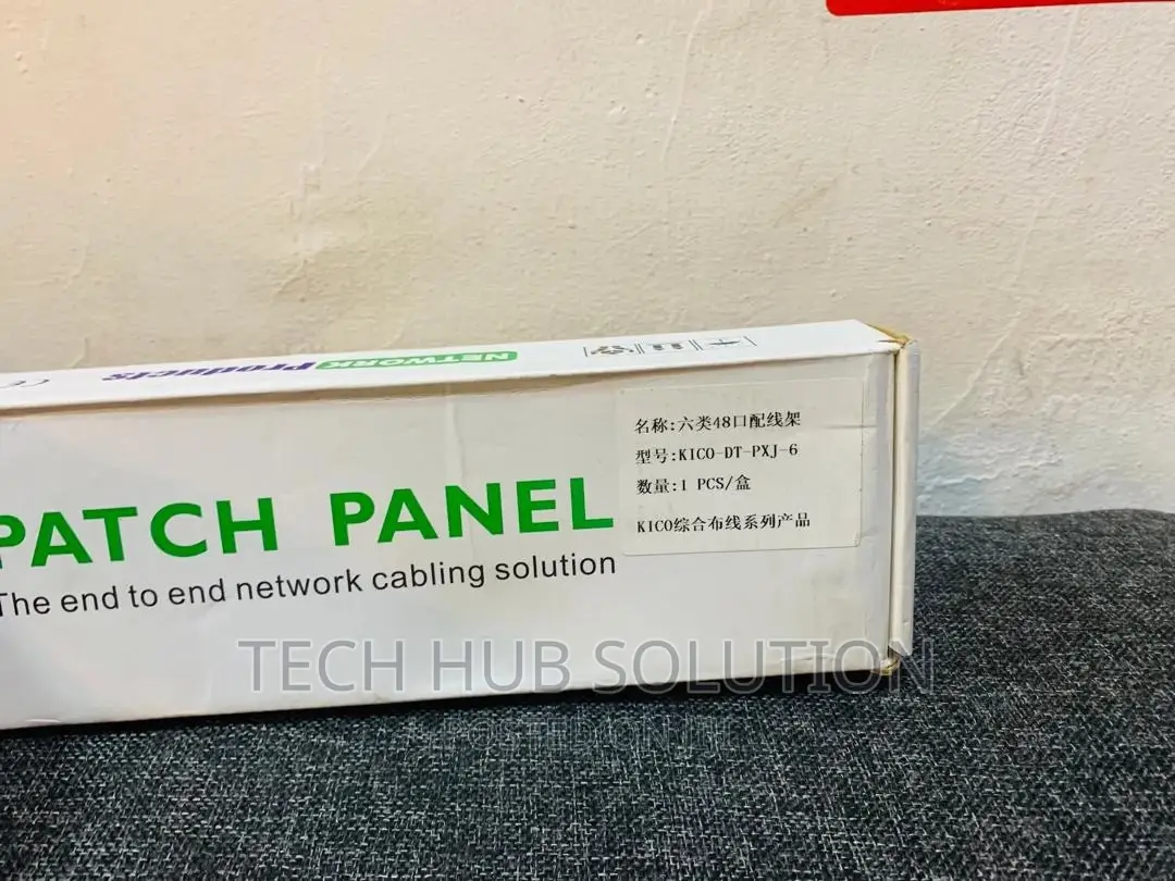 Patch Panel 48 Port CAT6 UTP Patch Panel 2U, Black