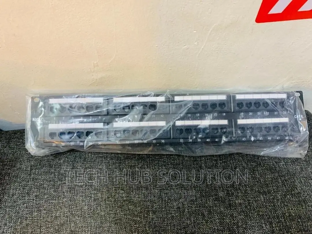 Patch Panel 48 Port CAT6 UTP Patch Panel 2U, Black