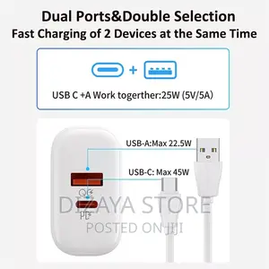 Fast Charger for Phones and Laptops 45W