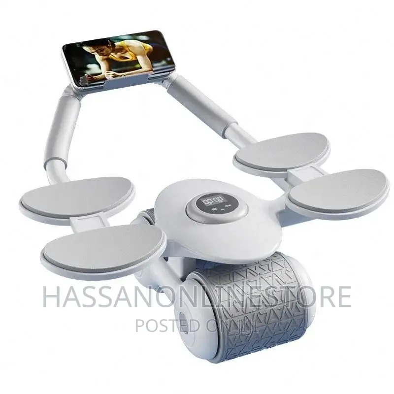White Ab Wheel Roller With Auto-rebound Function