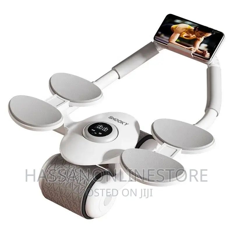 White Ab Wheel Roller With Auto-rebound Function