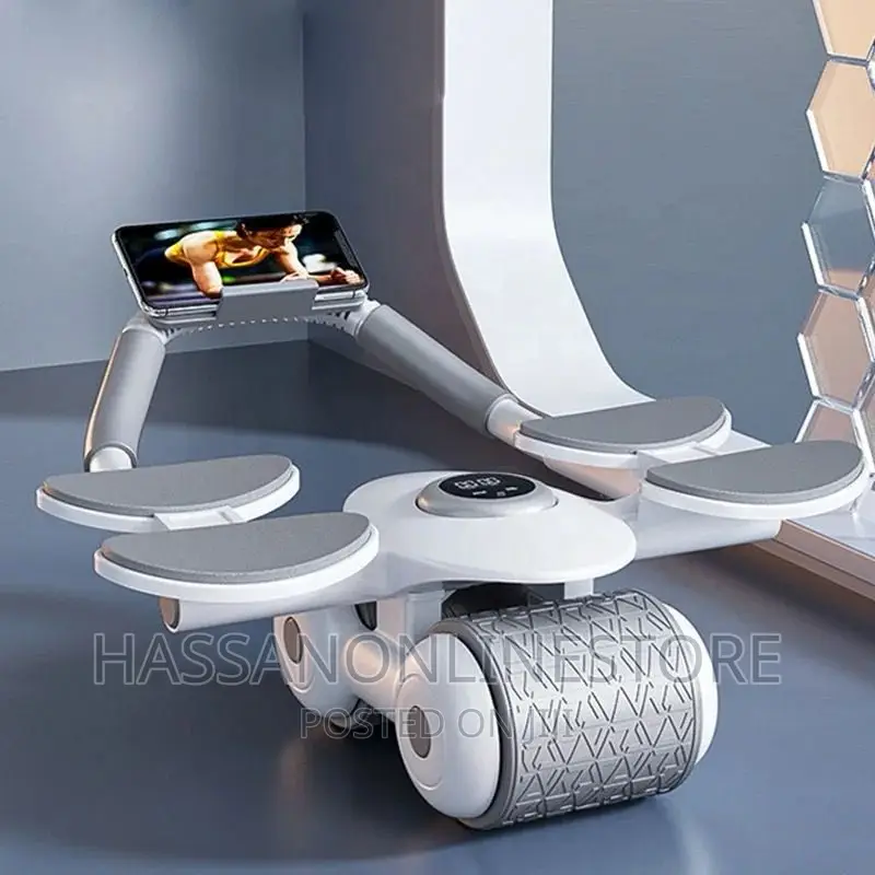 White Ab Wheel Roller With Auto-rebound Function