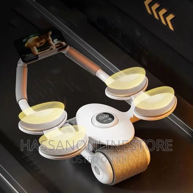 White Ab Wheel Roller With Auto-rebound Function