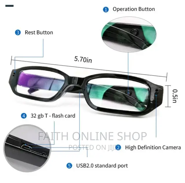 Smart Spy Glasses With Mini Camera 1080P
